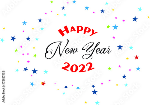 Happy new year greeting card design.