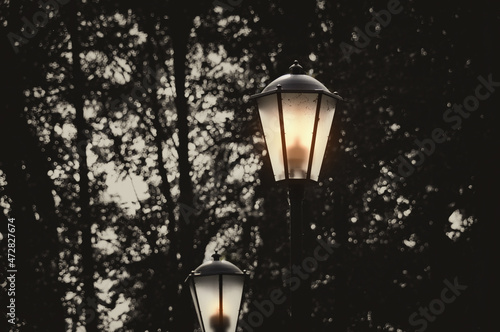 old street lamp in the park