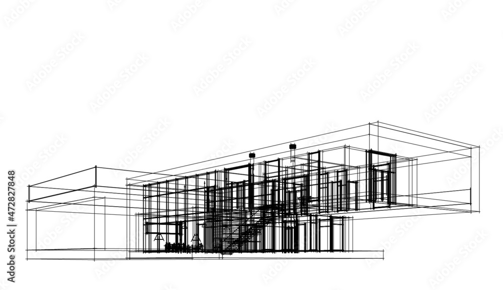 Modern house architectural drawing Modern house architectural drawing