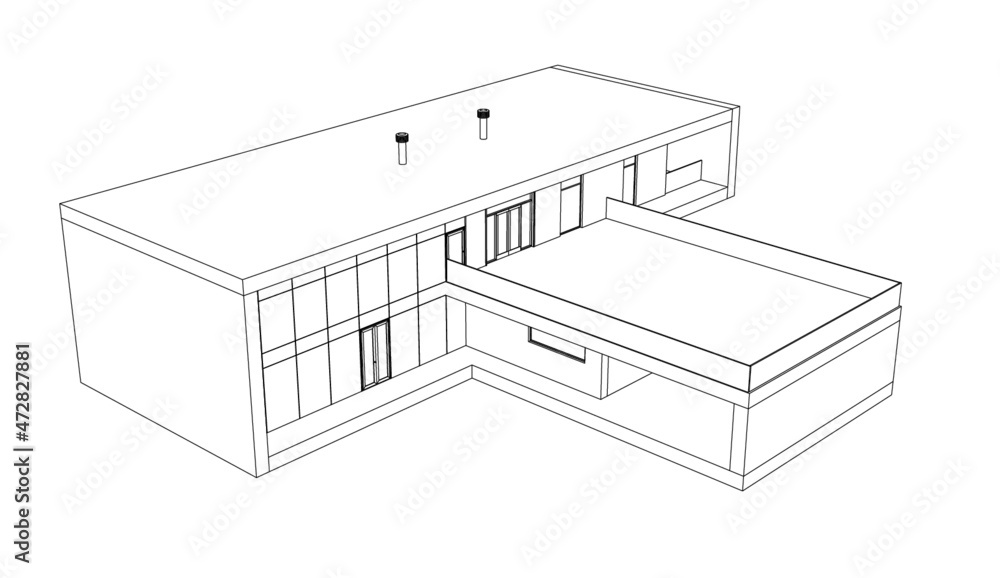 Modern house architectural drawing Modern house architectural drawing