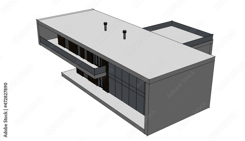 Modern house architectural drawing Modern house architectural drawing