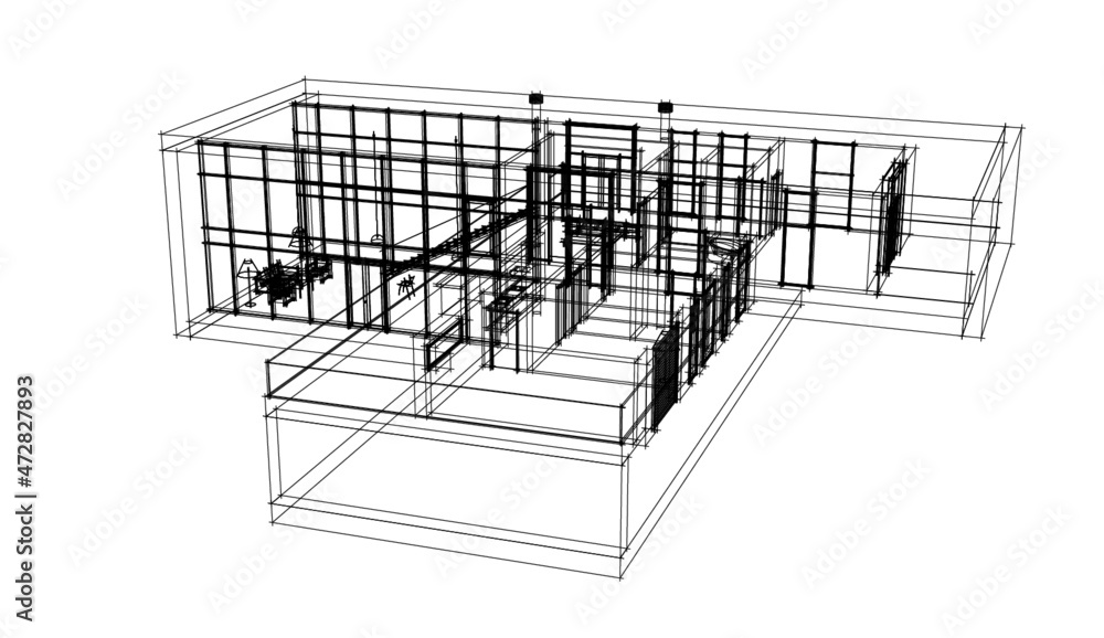 Modern house architectural drawing Modern house architectural drawing
