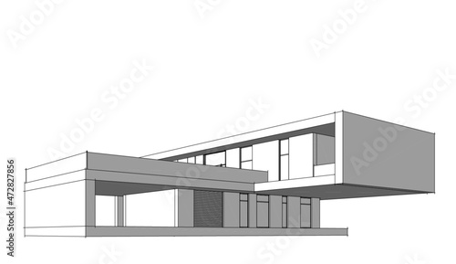 home design architectural drawing vector illustration