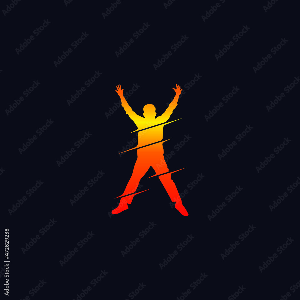 Seamless vector silhouette people standing, walking and jumping Seamless vector silhouette people standing, walking and jumping