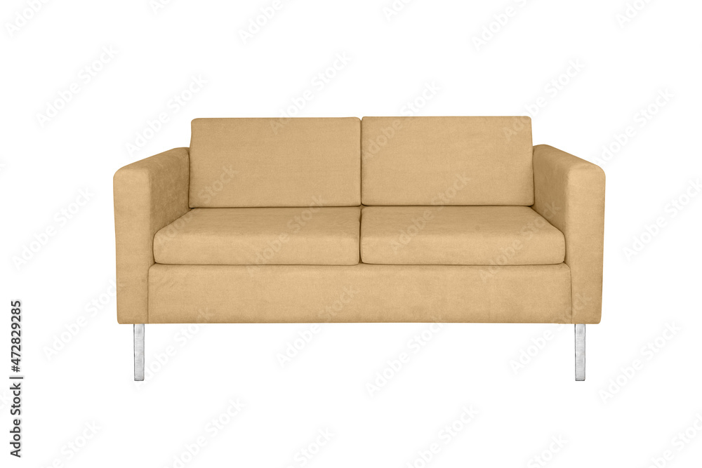 front view beautiful luxury beige sofa furniture isolated on white background front view beautiful luxury beige sofa furniture isolated on white background
