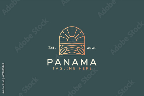 Sunset Beach Panorama Luxury Logo