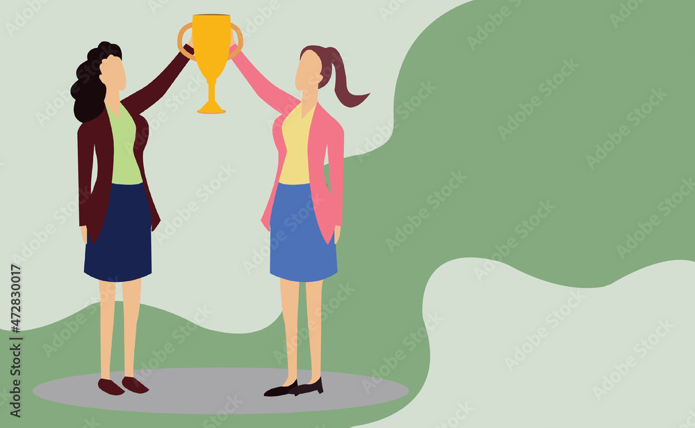 2D illustration business success concept 2D illustration business success concept