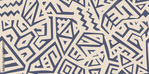 Unique Geometric Vector Seamless Pattern made in ethnic style. Aztec textile print. African traditional design. Creative boho pattern. Perfect for site backgrounds, wrapping paper and fabric design.