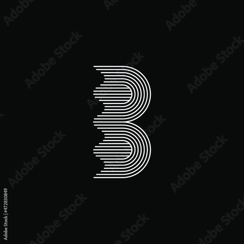 Initial letter B or alphabet B. Vector logo design