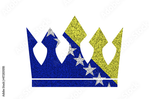 Konstfotografi Bright glitter crown in colors of national flag on white background