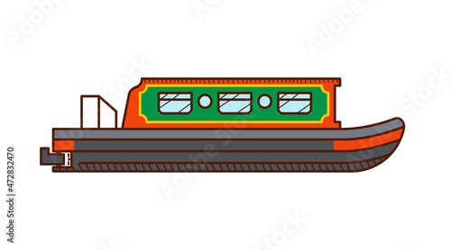 Slika na platnu Narrow Boat icon. Narrow Boat side view