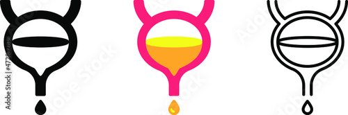 Set of urinary bladder icon , vector