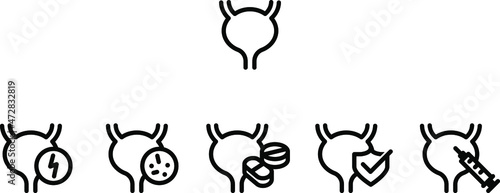 Set of urinary bladder icon , vector