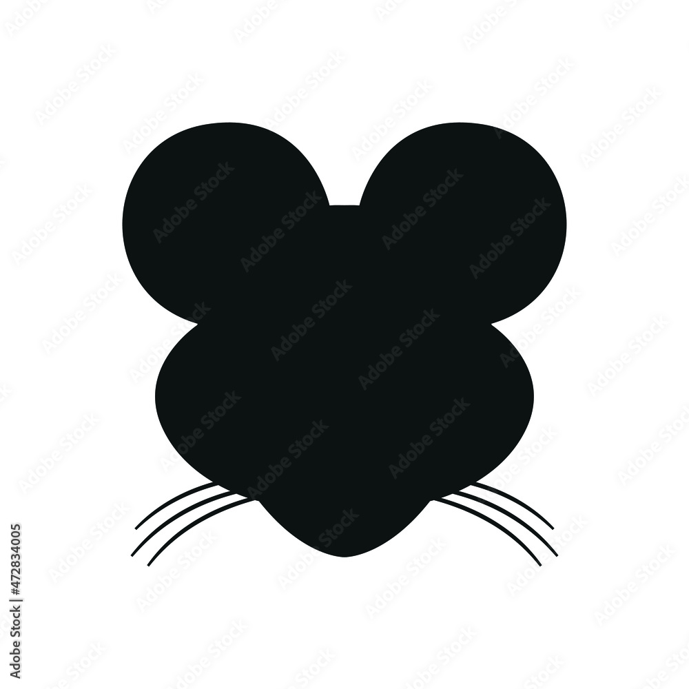 Mouse silhouette symbol vector Mouse silhouette symbol vector
