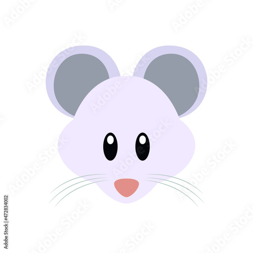 Mouse emoji face vector illustration