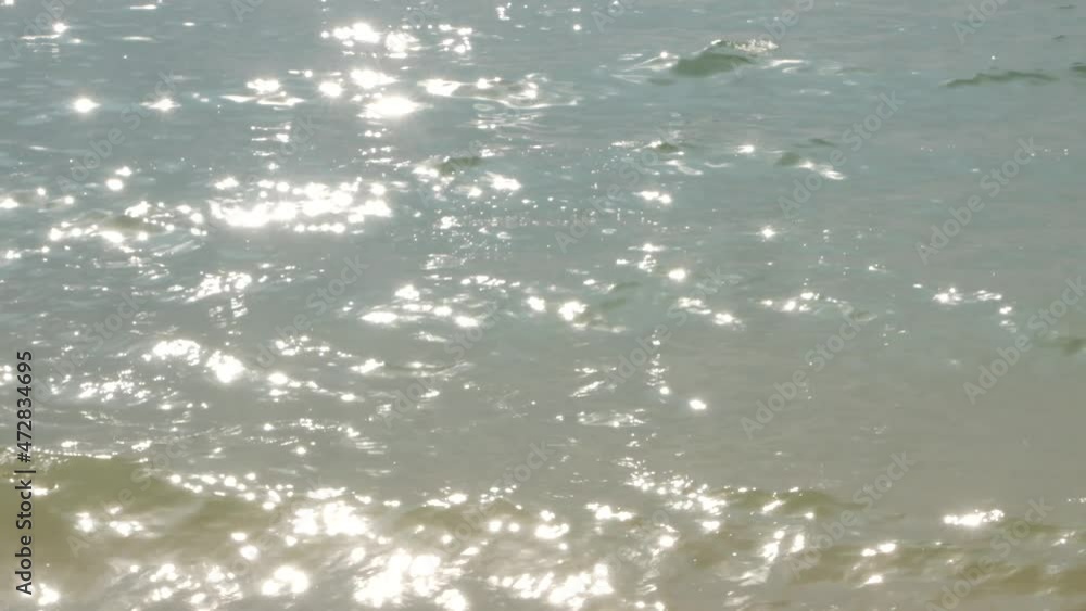 the beach with white sand and wave from peaceful sea in sunshine daytime the beach with white sand and wave from peaceful sea in sunshine daytime