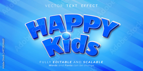 Editable text effect - Happy kids text style concept