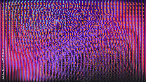 Glitch distorted geometric background . Modern art design . Noise destroyed glitched poster . Trendy defect error background with speed arrows . Glitched artwork  .Broken effect .vector 