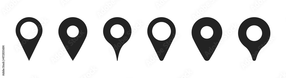 Set of location pin icon, modern map markers, location pin sign Set of location pin icon, modern map markers, location pin sign