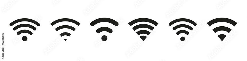 Set of wireless and wifi icons Set of wireless and wifi icons