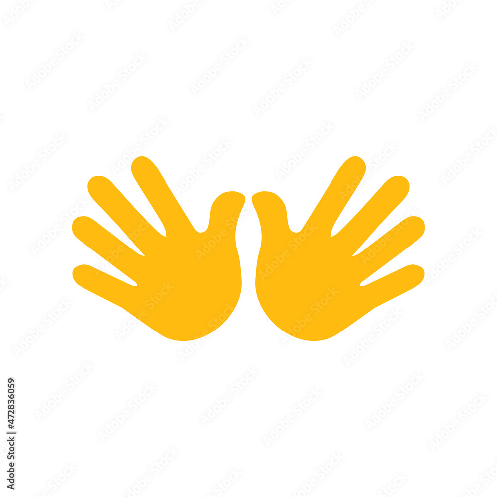 Jazz hands emoji vector illustration yellow open hands Jazz hands emoji vector illustration yellow open hands