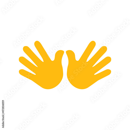 Jazz hands emoji vector illustration yellow open hands
