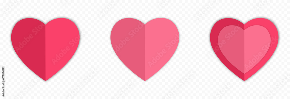 Vector set of paper hearts png. Valentine's day, hearts of different colors, love, holiday, png paper elements. Vector set of paper hearts png. Valentine's day, hearts of different colors, love, holiday, png paper elements.