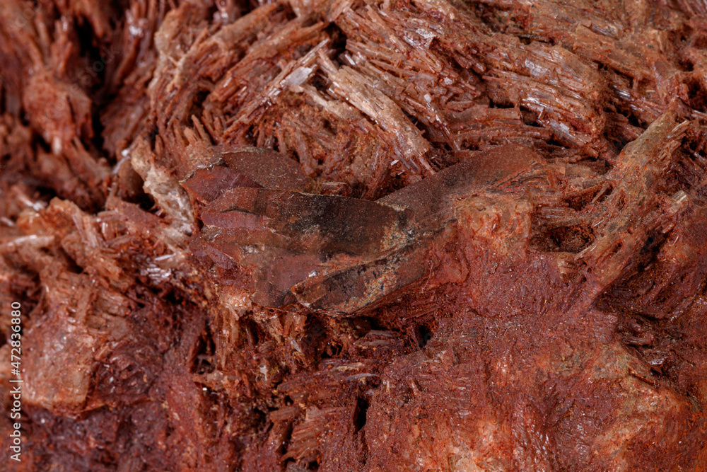 Fototapeta premium Macro stone Topaz mineral in rock on a white background