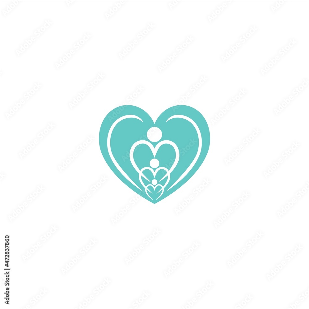 people logo vector template heart people logo vector template heart
