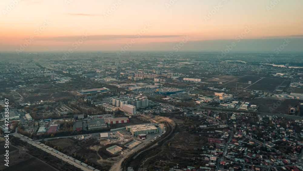 Bucharest Urban Real Estate Area in Romania, Aerial View