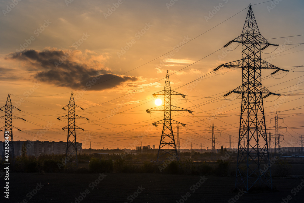 Field with Power Lines