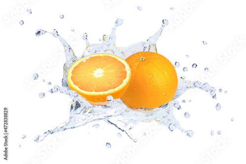orange and water splash