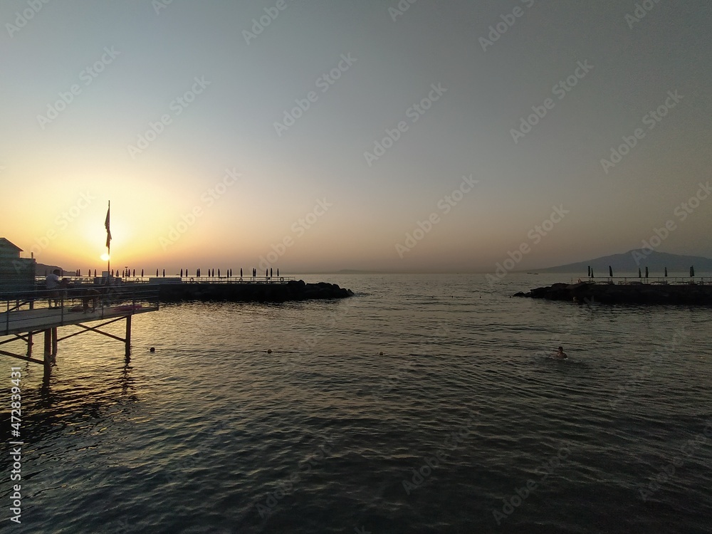 Sunset on sorrento bay in Naples