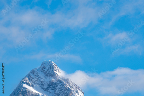 snow covered mountains