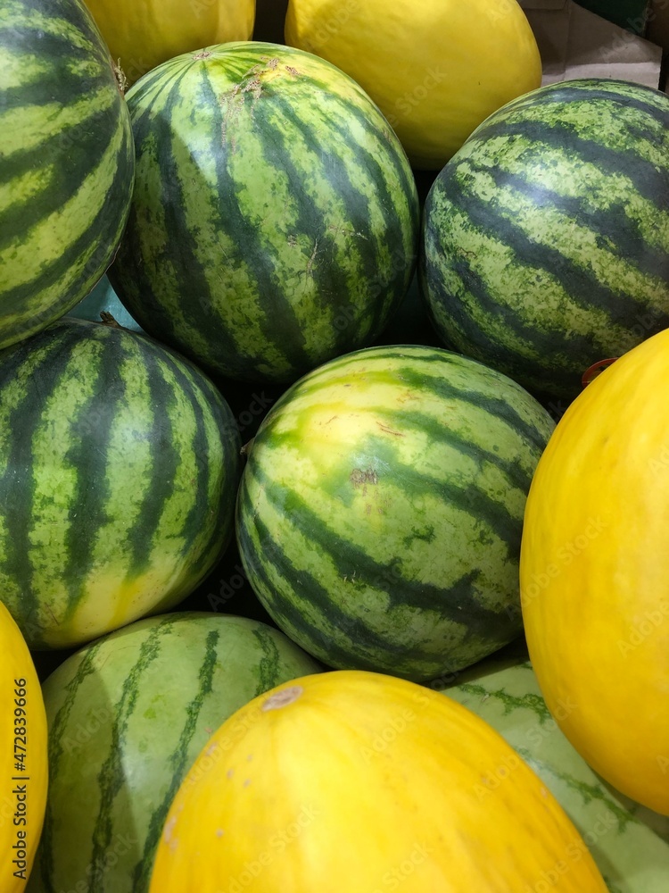 melons in a market