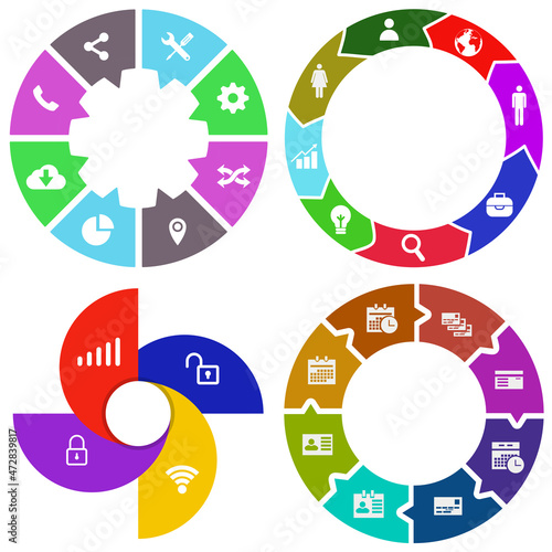 Business infographics. Set of pie chart	
