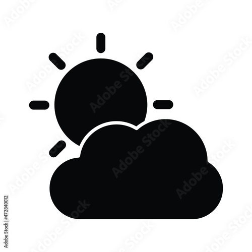 Cloudy partly Vector icon which is suitable for commercial work and easily modify or edit it

