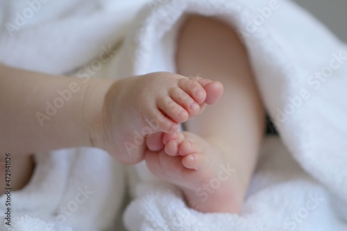 close up of baby feet