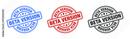 Beta Version - Stamp, Imprint, Seal Template. Grunge Effect. Vector Stock Illustration.