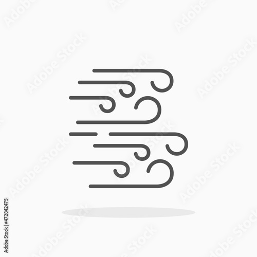 Wind icon. Editable Stroke and pixel perfect. Outline style. Vector illustration. Enjoy this icon for your project.