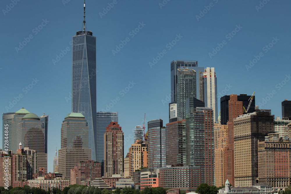 New York City street photo with buildings during clear day