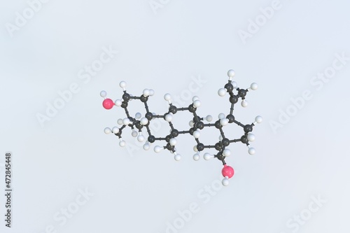 Molecule of betulin, isolated molecular model. 3D rendering photo