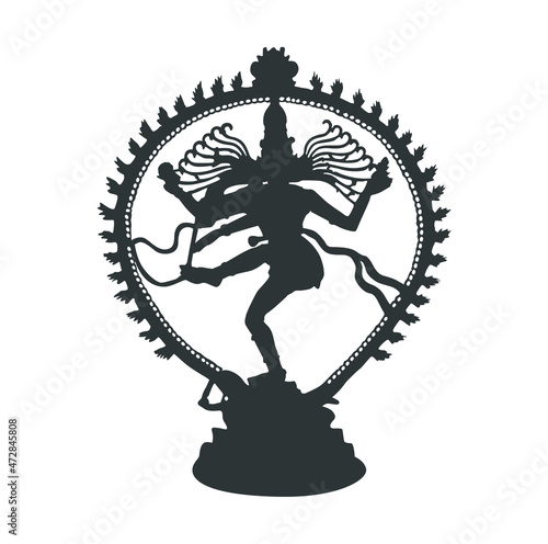 Lord Nataraj's (shiva) statue vector. dancing Nataraj Shiva icon.