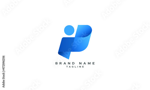 IP, PI, OP, PA, Abstract initial monogram letter alphabet logo design