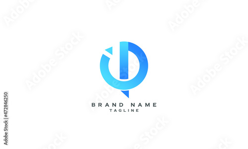 IP, PI, OP, PA, Abstract initial monogram letter alphabet logo design