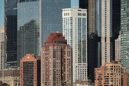 New York City street photo with buildings during clear day