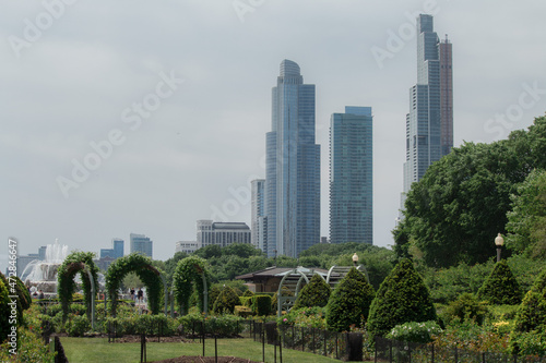 Street photo of Chicago with clear skies and buildings