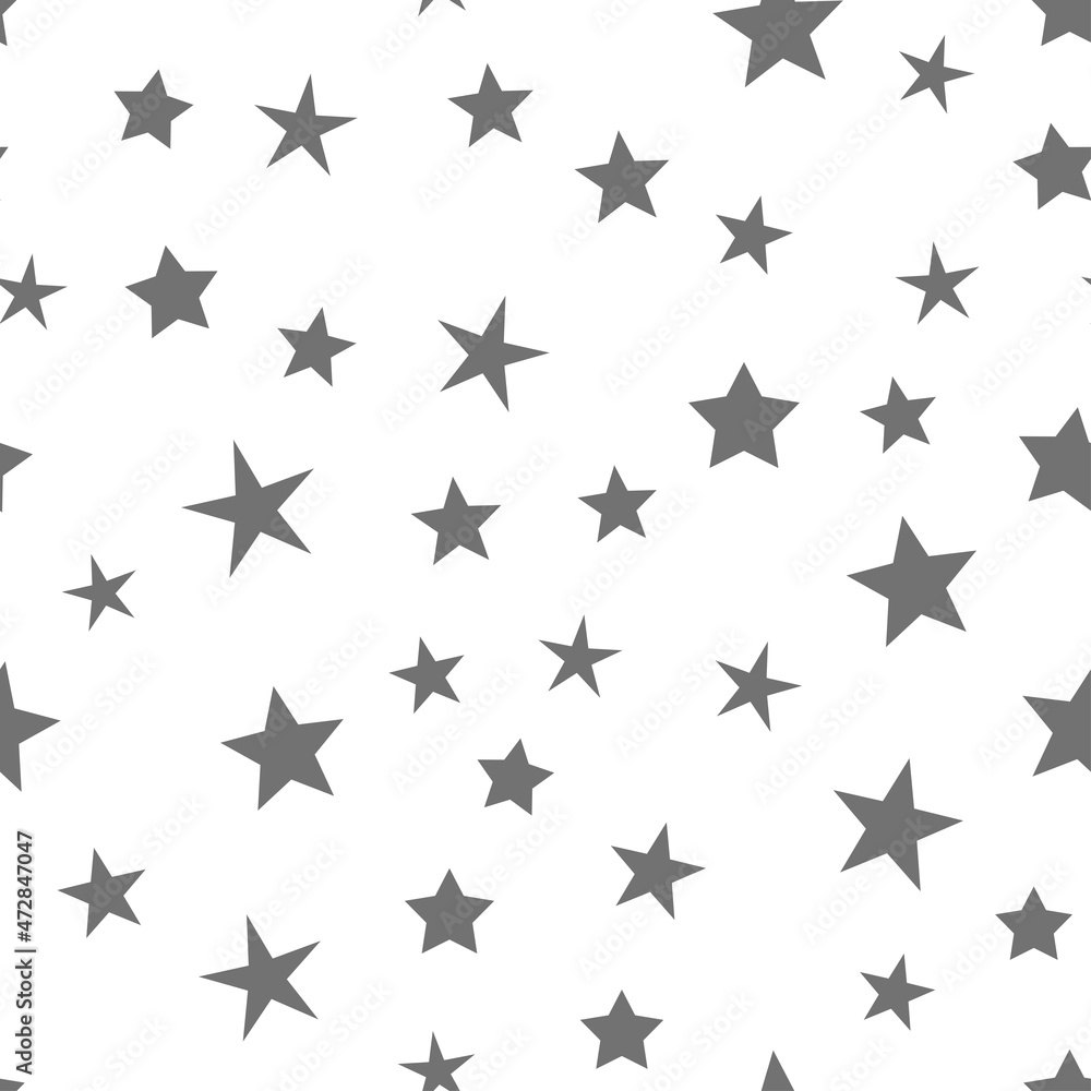 Stars seamless pattern. Random star icons, space sky night design. Stars seamless pattern. Random star icons, space sky night design.