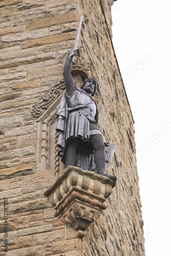 iron statue of william wallace on the wallace monument photo