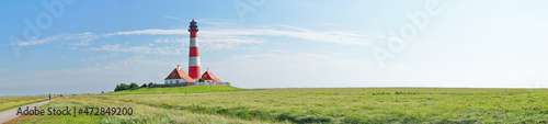 Deutschland Nordseeküste - Westerhever Leuchturm Friesland Panorama